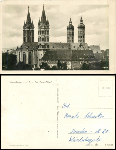 06618 Naumburg Saale Dom gebr. 1956