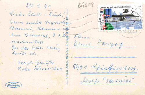Naumburg (Saale) – panoramic view, postcard from around 1940.