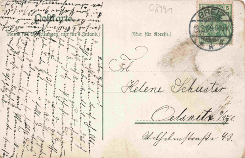 Netzschkau (Vogtland) Schützenhaus "Greetings from..." – Lithograph, c. 1909