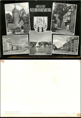 Neubrandenburg large map approx. A5 *1965
