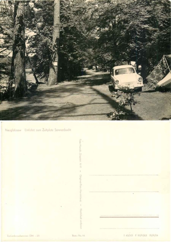 16775 Neuglobsow Campground Sunny Bay Car Trabant 500 * 1964