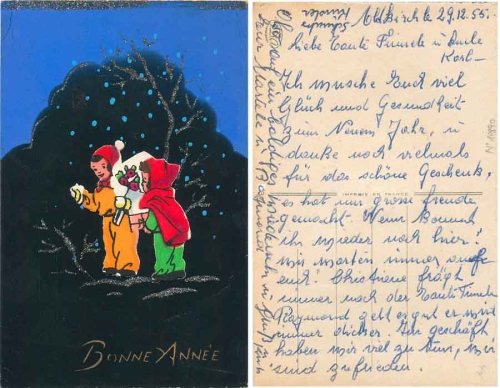 New Year mica card born 1955