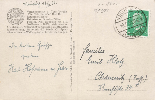 01904 Neukirch Lausitz Naturfreundehaus am Valtenberg o 1930