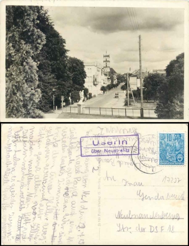 17235 Neustrelitz Gutenbegstrasse Landpoststempel Userin o 23.7.1959