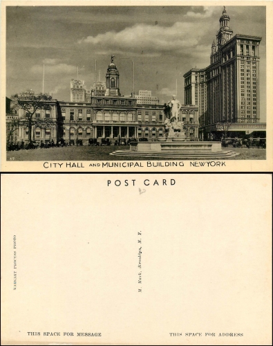 USA New York City Hall Municipal Building *1930