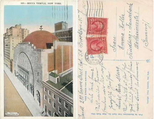 New York City Mecca Temple Tempel  o 1928