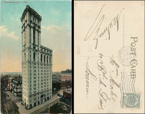 USA New York City Times Building o 1911