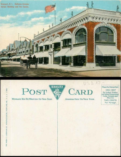 Newport Rhode Island Bellevue Avenue Adrian Building Casino *ca. 1910