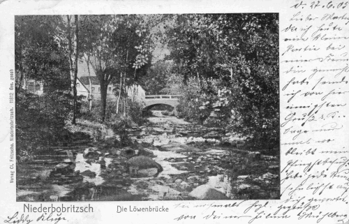 Niederbobritzsch Sachsen Löwenbrücke o 1905