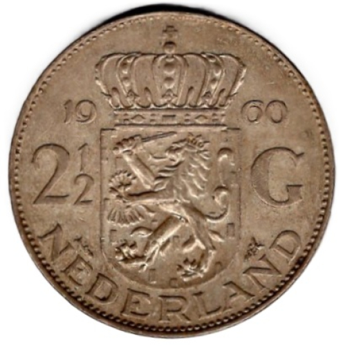 Niederlande 2 1/2 Gulden JULIANA 1961