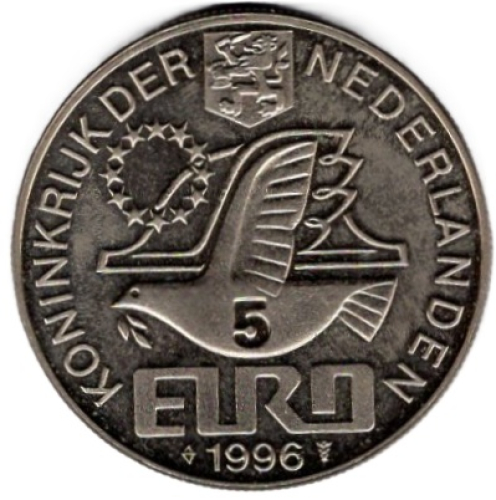 Niederlande 5 Euro 1996 Willem Barentsz Medaille