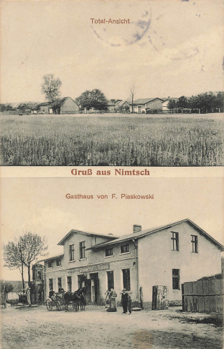 Nimtsch Gasthaus F. Piaskowski Schlesien Niemcza o 1914