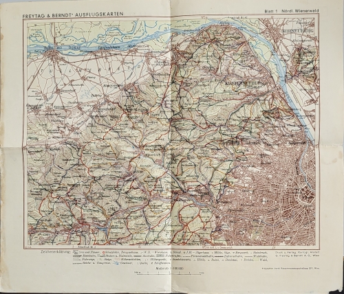 Nördlicher Wiener Wald Blatt 1 Freytag und Berndt Ausflugskarten um 1939