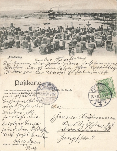 Norderney Seebrücke Standkorb o 25.08.1905