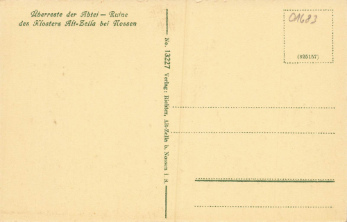 01683 Alt-Zella Nossen Klosterruine * um 1920