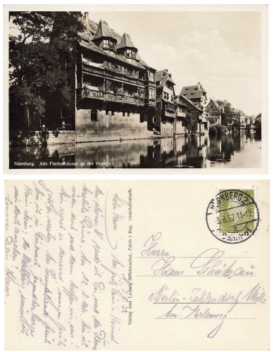 Nürnberg Alte Fischerhäuser an der Pegnitz o 3.8.1932
