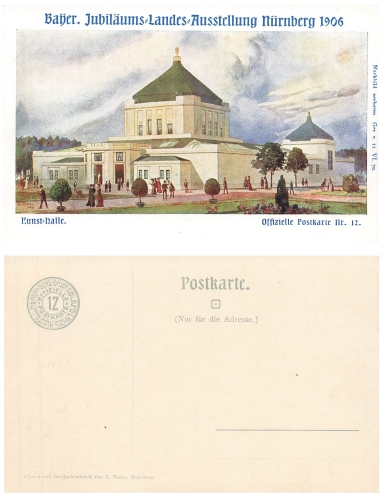 Nuremberg Bavarian State Exhibition 1906 Kunsthalle artist card G. Riegel No. 12