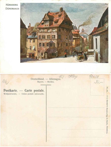 Nuremberg Duererhaus artist card Heinrich Kley * ca. 1910