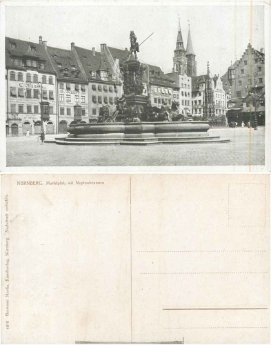 Nürnberg Marktplatz Neptunbrunnen * ca. 1920