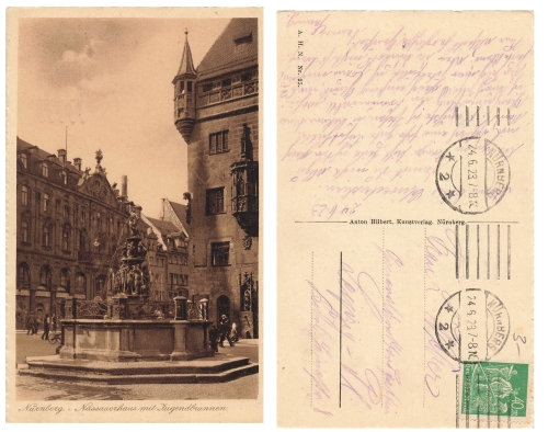Nuremberg Nassauerhaus fountain o 24.6.1923