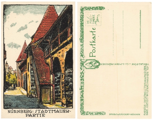 Nuremberg city wall artist Schmidt-Wolfratshausen No. 40 * approx. 1920