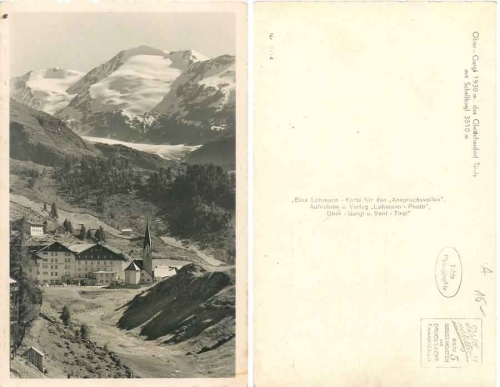 Ober Gurgl Hotel Edelweiss Tirol * ca. 1930
