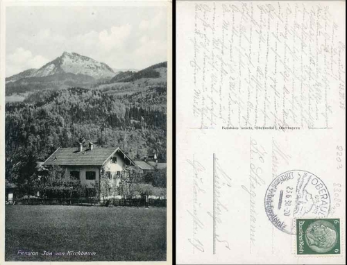 83080 Oberaudorf Pension Ida von Kirchbaum o 23.6.1938