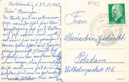 01773 Oberbaerenburg Erzgebirge o 1962