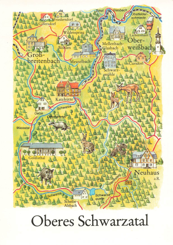 Oberes Schwarzatal Künstlerkarte Graichen * 1987