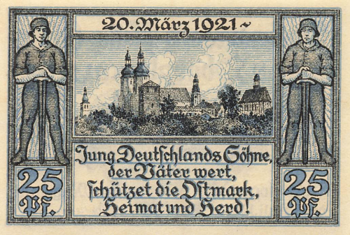 Oberglogau Oberschlesien Notgeldschein Głogówek 1921