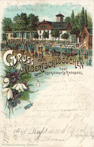 01445 Oberloessnitz Radebeul Albertschloesschen Litho o 1901
