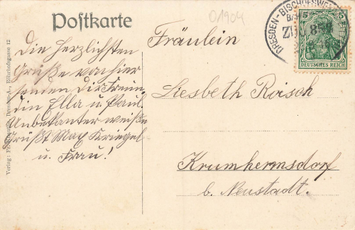 01904 Oberneukirch Lausitz railway crossing railway post office Dresden-Bischofswerd-Zitta train 857 o 1916