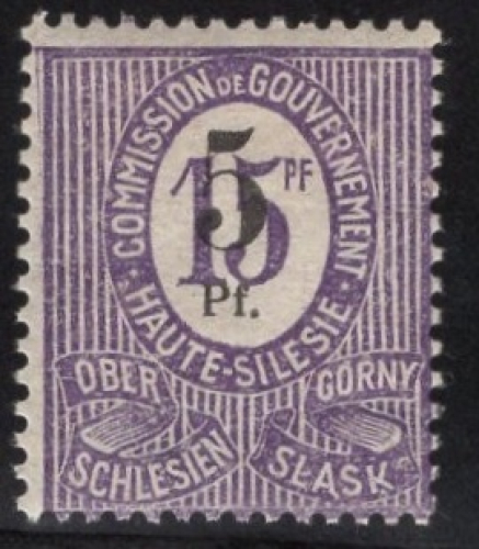 Upper Silesia, Michel 10 F* — Unused with hinge; German Plebiscite Areas. Expertized by Dr. Müller (Leobschütz).