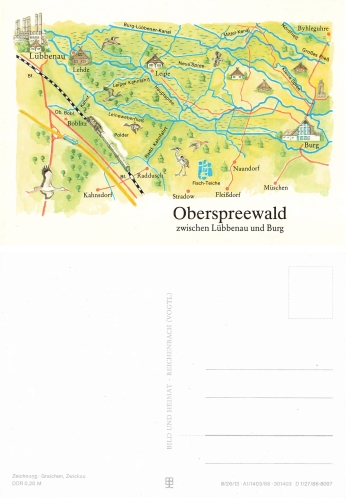 Oberspreewald zwischen Lübbenau und Burg Künstlerkarte Graichen *  1986