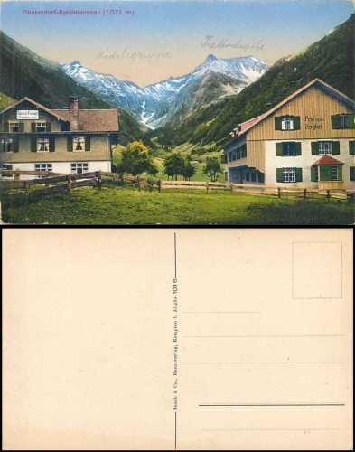 87561 Oberstdorf-Spielmannsau Pension Berghof * ca. 1920