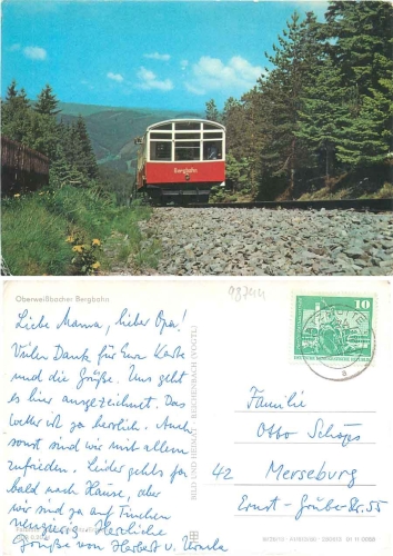 98744  Oberweißbach Bergbahn AK 1980