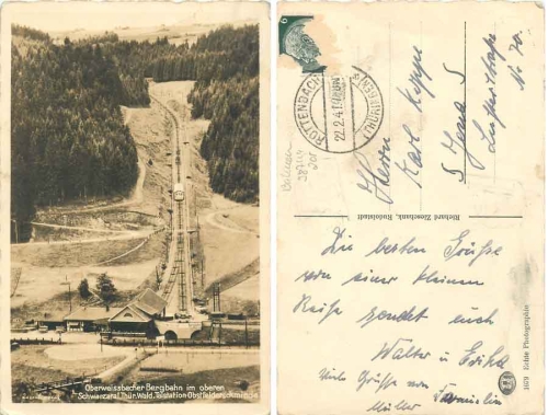 98744 Oberweissbach Schwarzatal valley station Obstfeldschmiede mountain railway o 22.2.1941