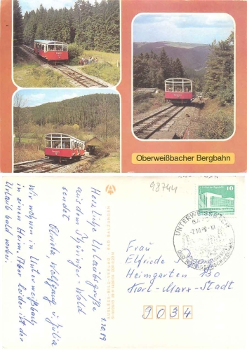 98744 Oberweissbach Mountain railway o 2.10.1989