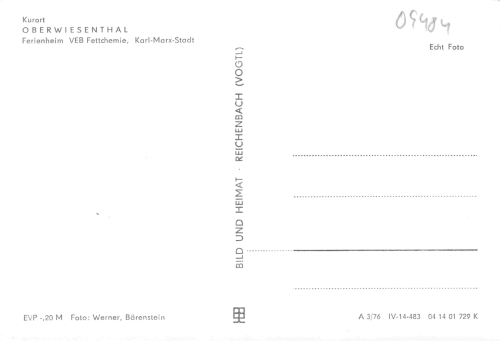 Oberwiesenthal Ferienheim VEB Fettchemie Karl-Marx-Stadt * 1976