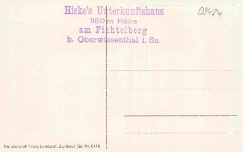 Oberwiesenthal K. Hickes Unterkunftshaus * um 1930