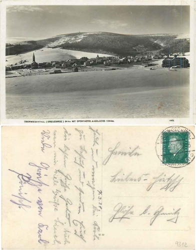 Oberwiesenthal Totalansicht mit Sporthotel u. Keilberg o 8.3.1931