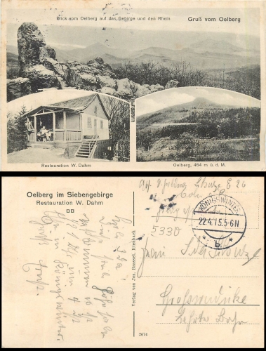 Königswinter Oelberg Siebengebirge o 22.4.1915