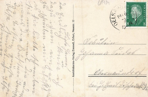 01734 Oelsa Rabenau Ansichtskarte o 1931