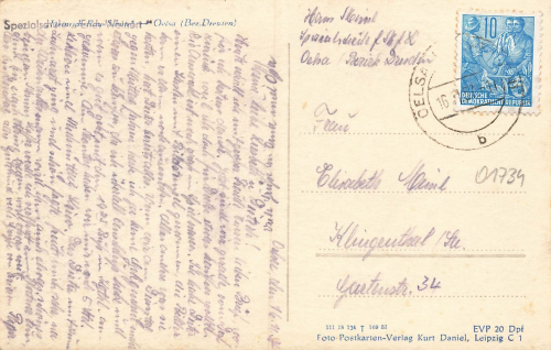 01734 Oelsa Rabenau Spezialschule "Erich Weinert" o 1958