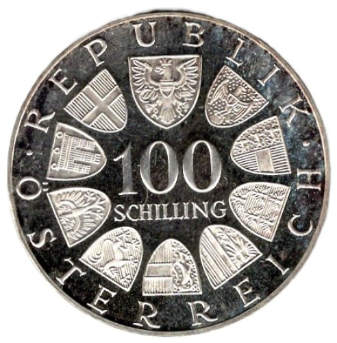 Österreich 100 Schilling XII Olympische Winterspiele Innbruck 1976