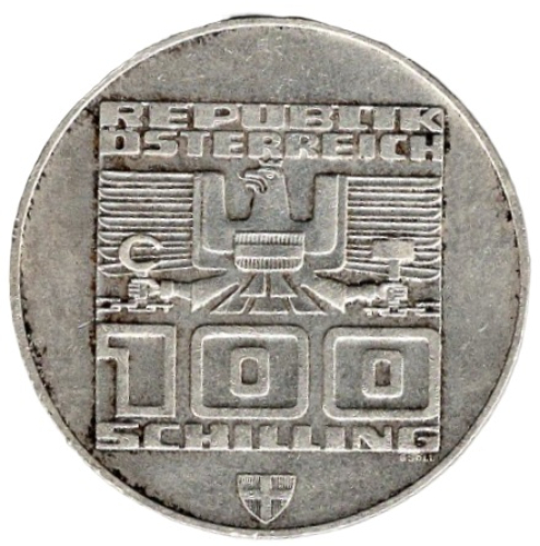 Österreich 100 Schilling XII Olympische Winterspiele Innsbruck 1976 Skifahrer