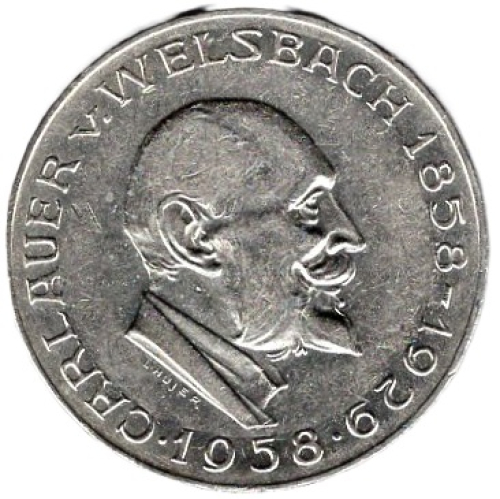 Österreich 25 Schilling 1958 Auer von Welsbach