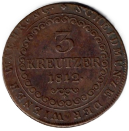 Österreich 3 Kreuzer 1812 Franz II