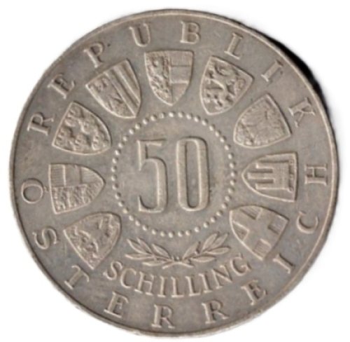 Österreich 50 Schilling 1963 600 Jahre Tirol Silbermünze