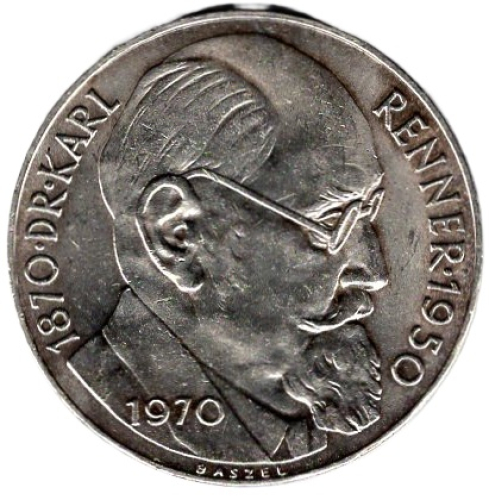 Österreich 50 Schilling 1970 100. Geburtstag Karl Renner
